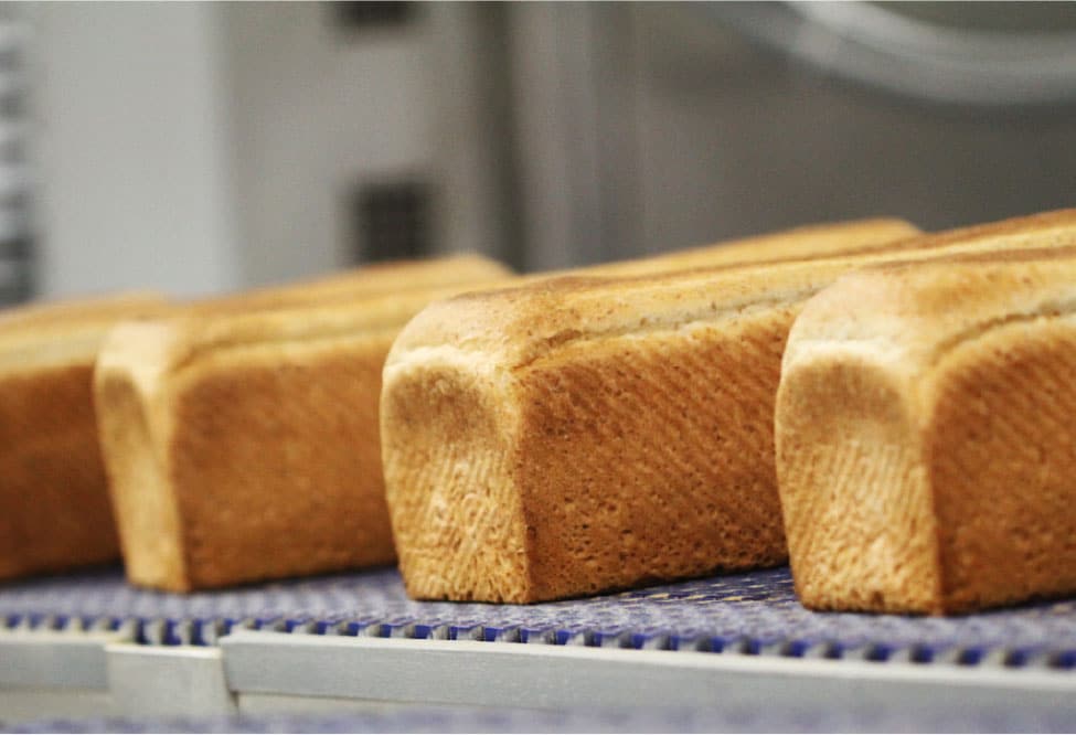 Loaves of Country Hearth bread fabricated at the Pan-O-Gold Baking Co. factory in St. Cloud, MN